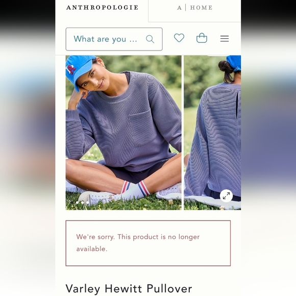 Varley Hewitt Ribbed Ottoman Knit Crewneck Sweatshirt in Slate Blue/Gray Medium - Picture 10 of 16